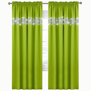 Draperie cu rejansa , Verde, 145x250 cm, Len3 Draperie cu rejansa , Verde, 145x250 cm, Len3
