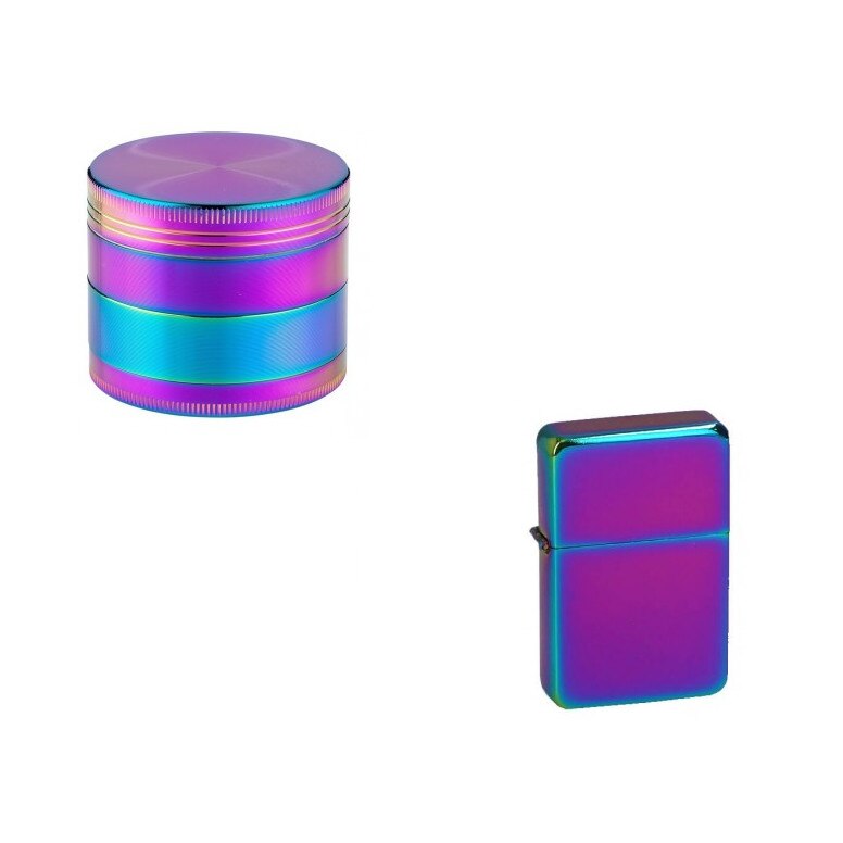 Set Gentelo Grinder metalic 40 mm, Bricheta benzina multicolor