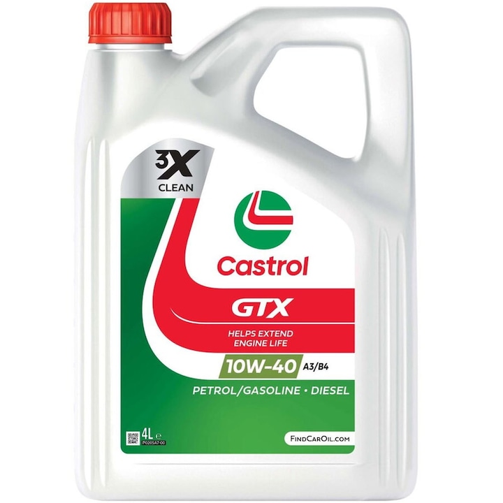 Моторно масло Castrol GTX Ultraclean A3/B4, 10W40, 4 л
