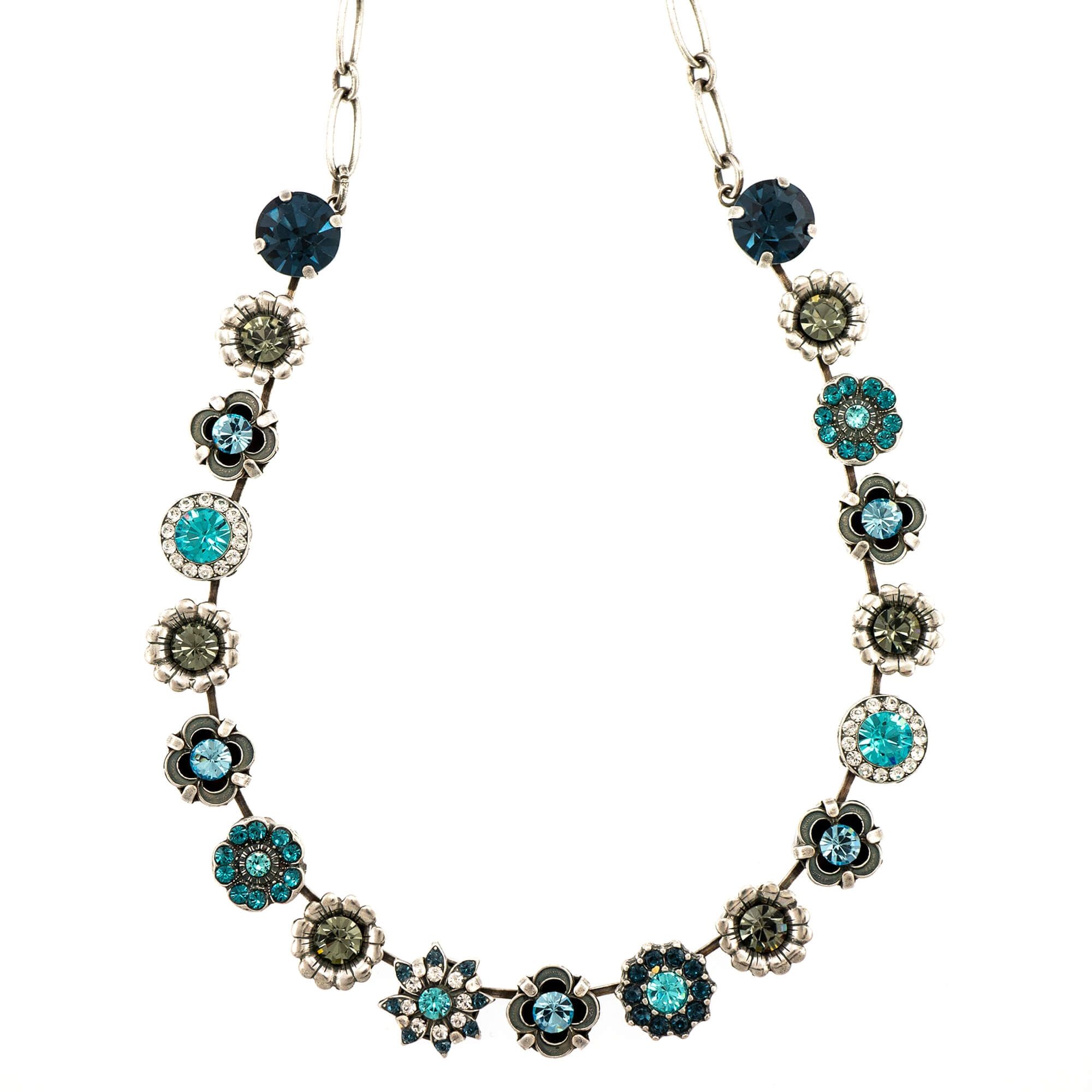Colier placat cu Argint 925, Cristale, Nightfall - Mystique by Roxannes - Mariana Jewellery, Albastru 3123-1114SP