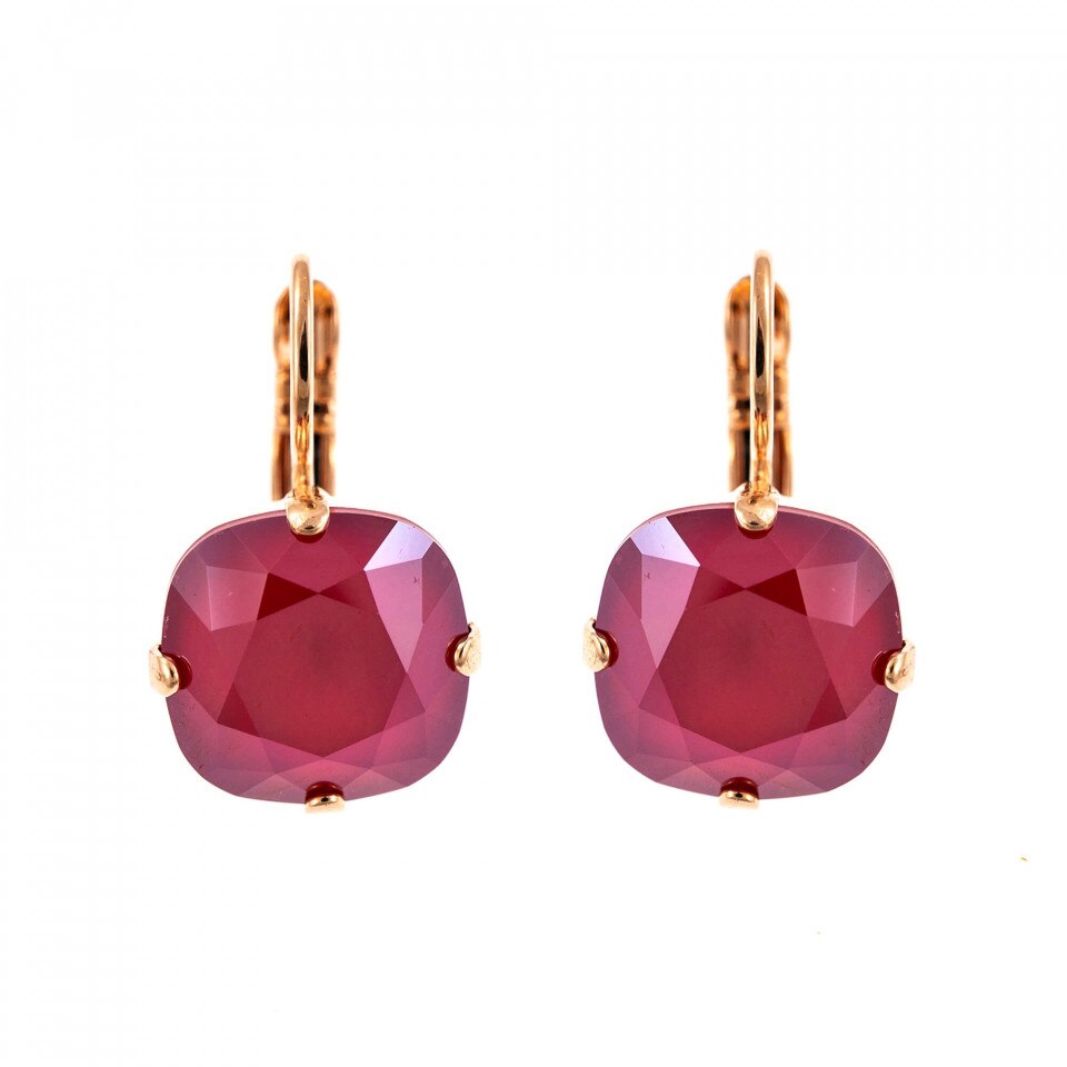 Cercei placati cu Aur roz de 24K, Cristale Swarovski, Lady In Red by Roxannes - Mariana Jewellery, Rosu 1326/4-250RG6