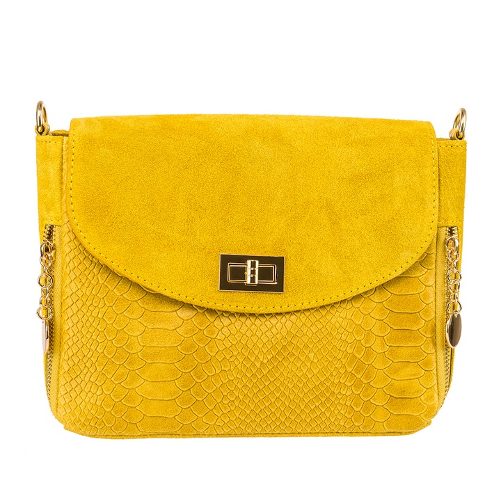 Дамско портмоне, кожа, Торо Неро, Беренис жълто