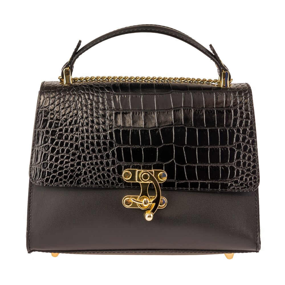 Poseta dama,piele,Toro Nero,Ora black