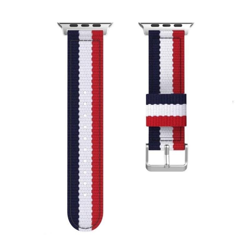 Curea material textil Tech-Protect Welling compatibila cu Apple Watch 1/2/3/4/5/6/7/SE (42/44/45mm) Navy/Red
