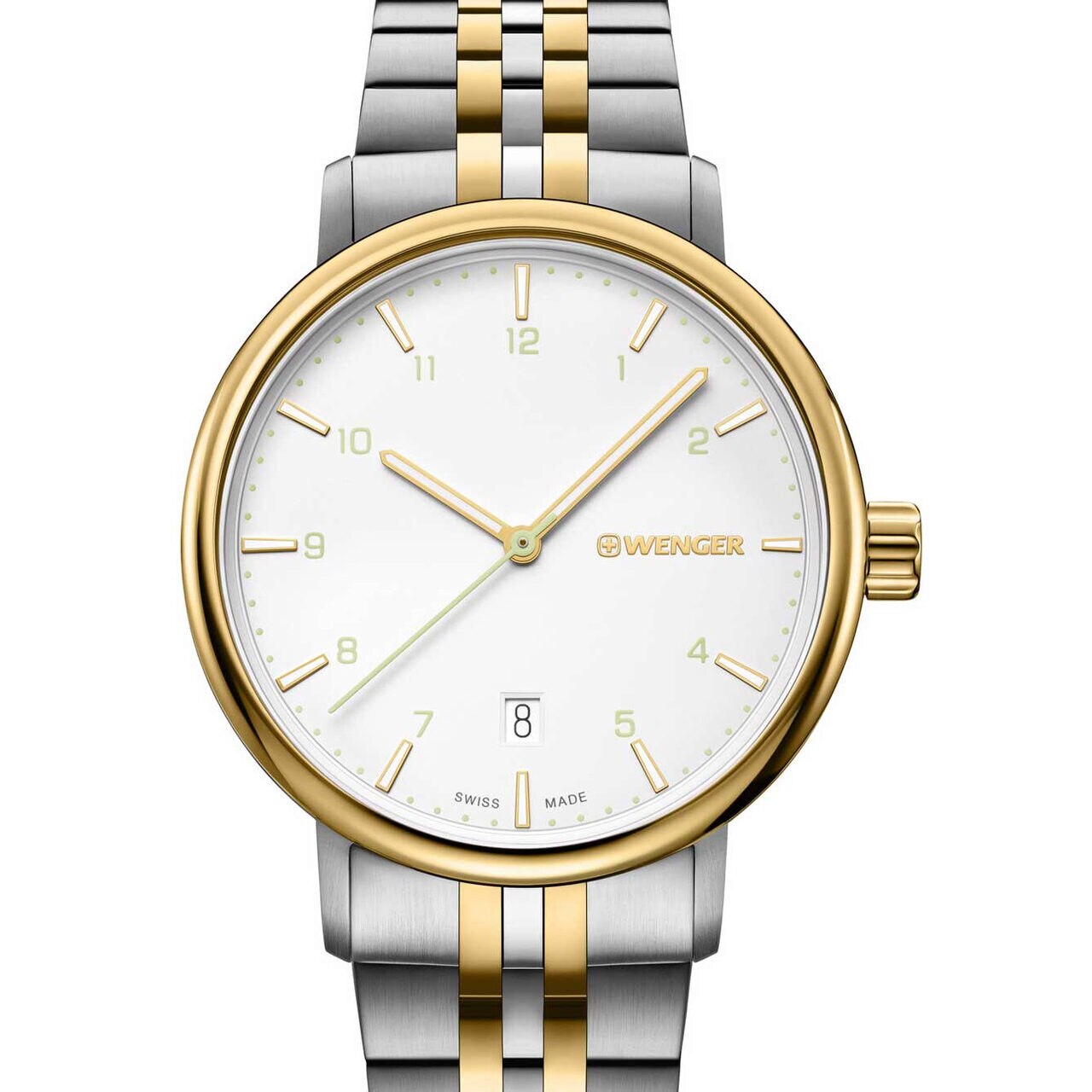 Ceas barbatesc Wenger 01.1731.122, Quartz, 40mm, 10ATM, Auriu
