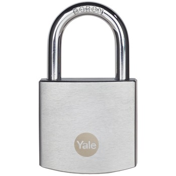 Lacat din alama cu finisaj cromat Yale Y120B/40/125/1, 40 mm, 6 mm diametru veriga Lacat din alama cu finisaj cromat Yale Y120B/40/125/1, 40 mm, 6 mm diametru veriga