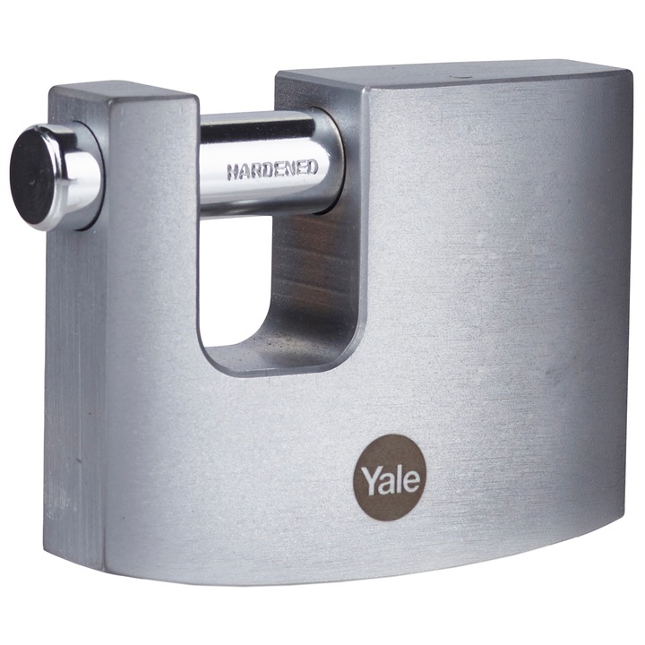 Lacat rectangular din alamă cu finisaj cromat Yale Y124B/60/110/1, 60 mm, 10 mm diametru veriga
