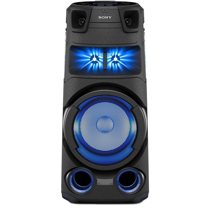 Аудио система High Power SONY MHC-V73D, Hi-Fi, Jet Bass Booster, Party music, Party lights, Dj Effects, Bluetooth, NFC, LDAC, USB, DVD, HDMI, Черен