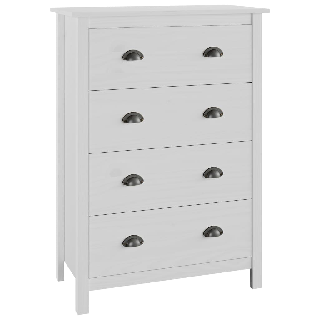 Comoda cu 4 sertare, vidaXL, Lemn, 79x40x110 cm, Alb