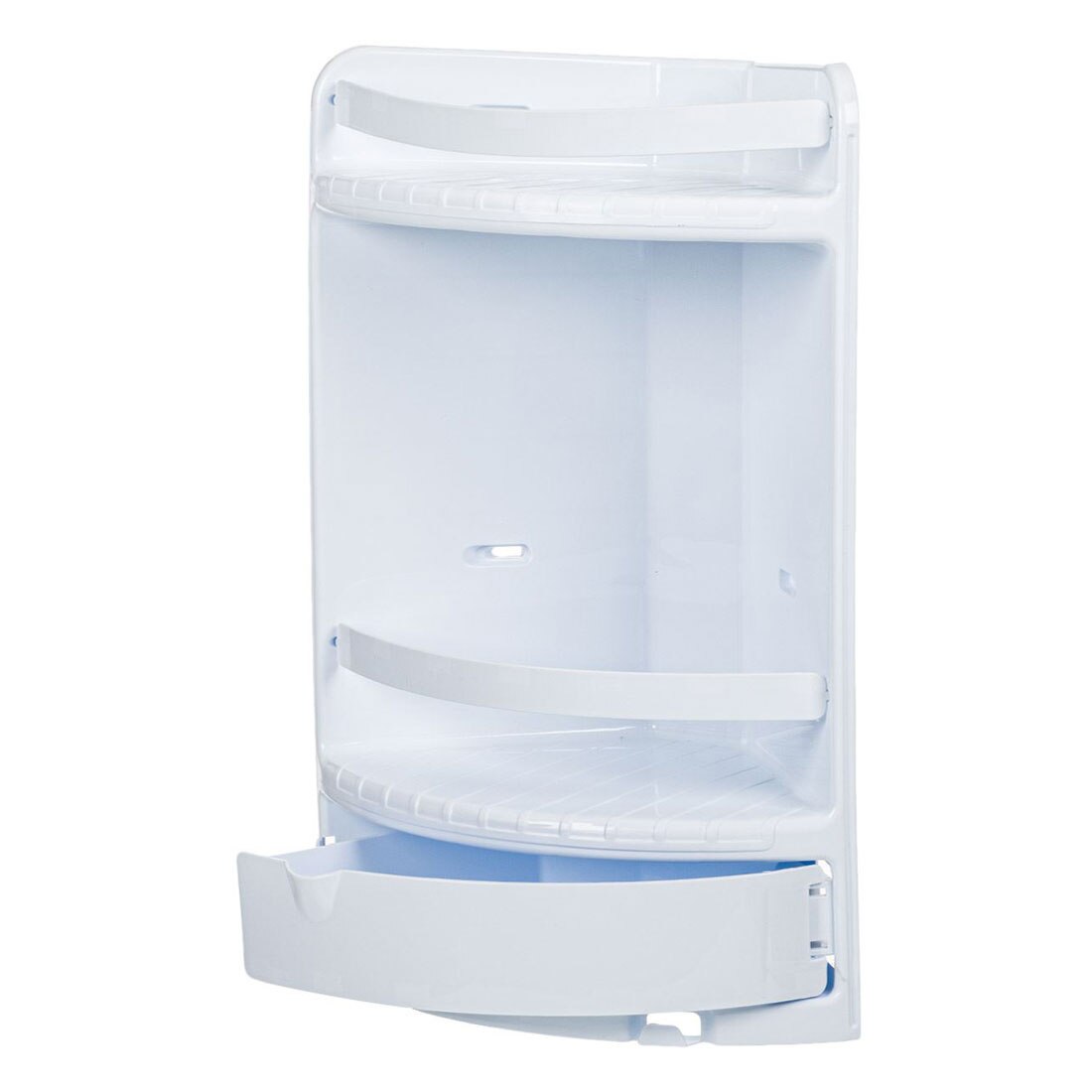 Raft pentru baie cu 2 rafturi si sertar, 29x18x41 cm Arly Plastic Alb