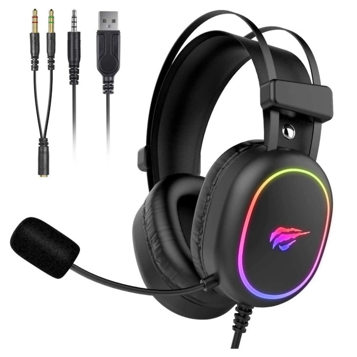 Геймърски слушалки Havit GAMENOTE H2016D, RGB, PS4, PC, XBOX