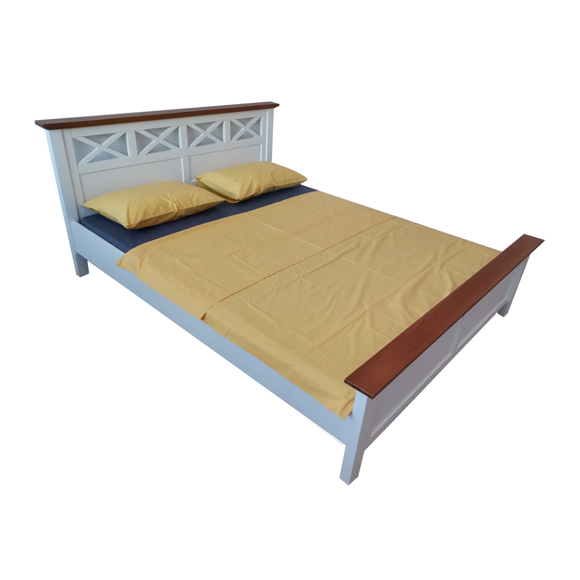 Lenjerie de pat dublu, confectionata din bumbac satinat, Amanda cu 2 buc fete de perna