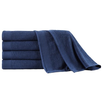 Set 5 prosoape sauna vidaXL, Bumbac, 80 x 200 cm, Albastru Set 5 prosoape sauna vidaXL, Bumbac, 80 x 200 cm, Albastru