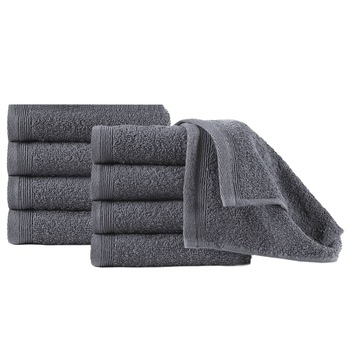 Set 10 prosoape pentru oaspeti vidaXL, Bumbac, 30 x 50 cm, Gri Set 10 prosoape pentru oaspeti vidaXL, Bumbac, 30 x 50 cm, Gri