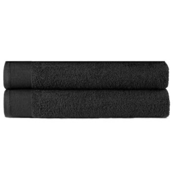 Set 2 prosoape de maini vidaXL, Bumbac, 50 x 100 cm, Negru Set 2 prosoape de maini vidaXL, Bumbac, 50 x 100 cm, Negru