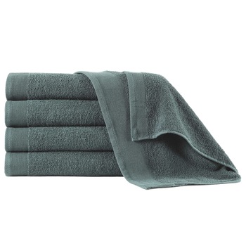 Set 5 prosoape de baie vidaXL, Bumbac, 70 x 140 cm, Verde Set 5 prosoape de baie vidaXL, Bumbac, 70 x 140 cm, Verde