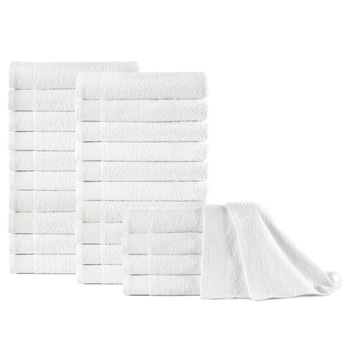 Set 25 prosoape de maini vidaXL, Bumbac, 50 x 100 cm, Alb Set 25 prosoape de maini vidaXL, Bumbac, 50 x 100 cm, Alb