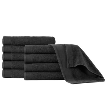 Set 5 prosoape de maini vidaXL, Bumbac, 50 x 100 cm, Negru Set 5 prosoape de maini vidaXL, Bumbac, 50 x 100 cm, Negru