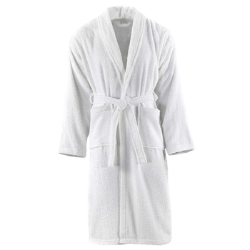 Halat de baie unisex Terry, vidaXL, Bumbac, L, Alb Halat de baie unisex Terry, vidaXL, Bumbac, L, Alb