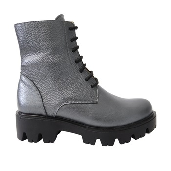 Ghete dama cu talpa inalta antiderapanta, Piele Naturala, Mateo Shoes, Gri Ghete dama cu talpa inalta antiderapanta, Piele Naturala, Mateo Shoes, Gri