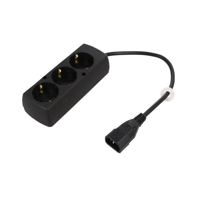 Cablu alimentare C14 - 3xSchuko mama 0.3m