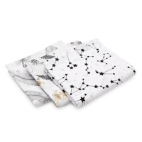 Set 3 Scutece Museline pentru Bebelusi, 70x80 CM, Moi si Absorbante, 100% Bumbac, Gri