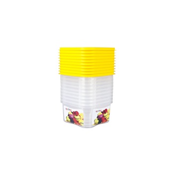 Set 10 cutii alimente, patrate, 630 ml, Rainbow, galbene Set 10 cutii alimente, patrate, 630 ml, Rainbow, galbene