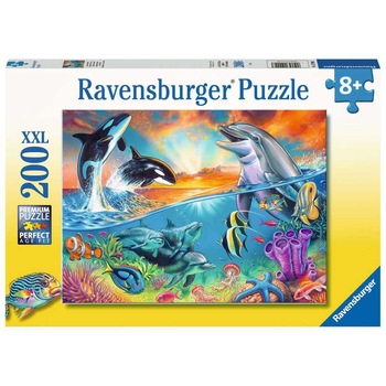 Puzzle Ravensburger XXL - Animale din ocean, 200 piese Puzzle Ravensburger XXL - Animale din ocean, 200 piese