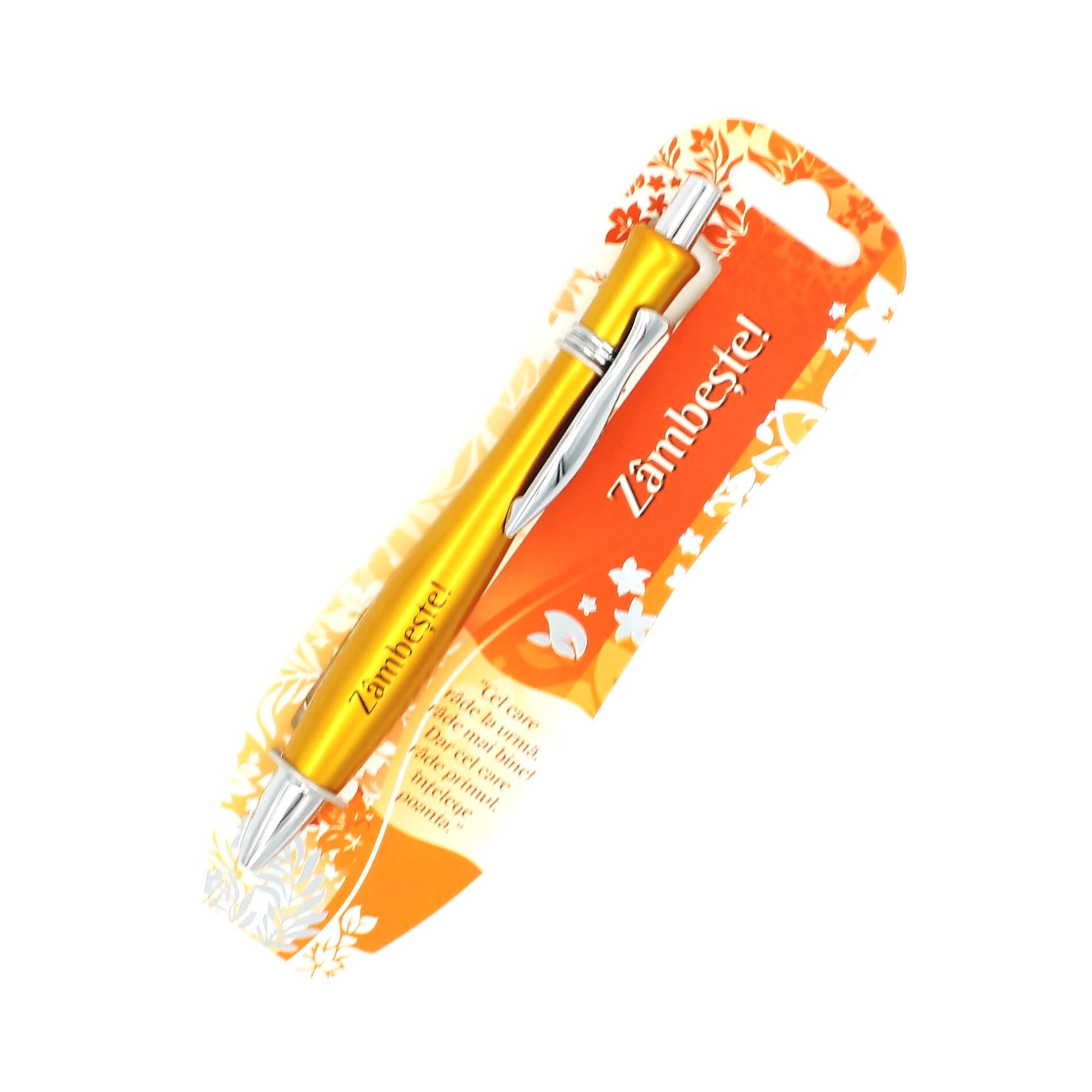 Pix elegant personalizat cu mesaj Zambeste!