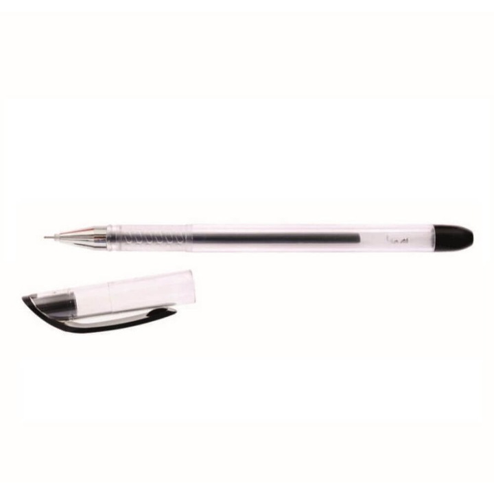 ECADA Gel Pen fekete zselé, 12 db/szett, hegy 0,5 mm, fekete ólom