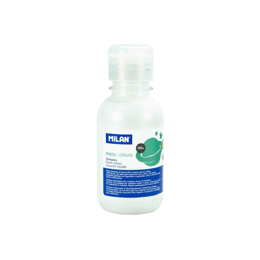 Vopsea Tempera MILAN, 125 ml, Alb Metalizat