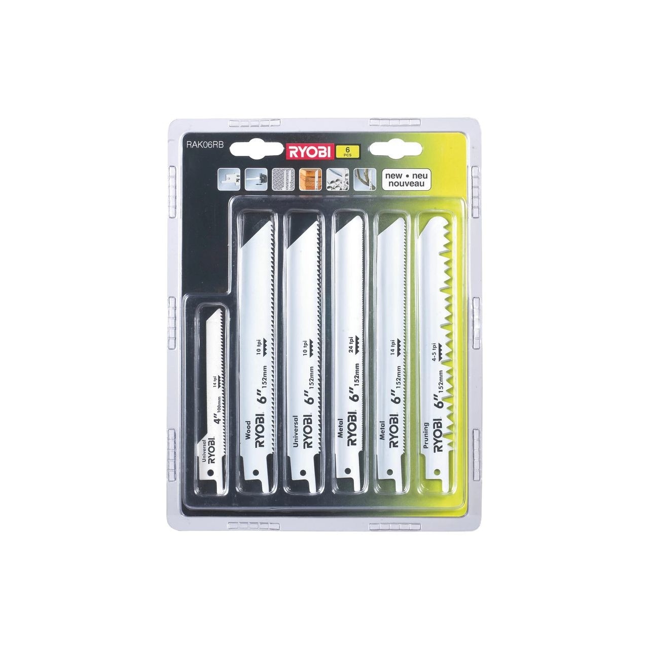 Set panze pentru fierastrau sabie 6 buc RAK06RB, Ryobi