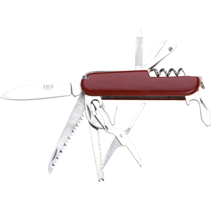 Briceag multifunctional Joker, otel inoxidabil, 11 functii, husa textila verde