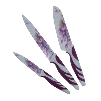 Set cutite bucatarie 3 piese cu invelis ceramic / 4544 Set cutite bucatarie 3 piese cu invelis ceramic / 4544