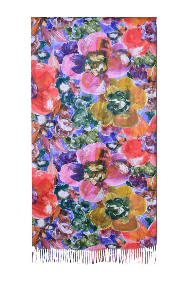 Fular tip sal, F , Dacali, roz-galben