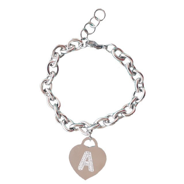 Bratara dama, argintie, 18 cm lungime