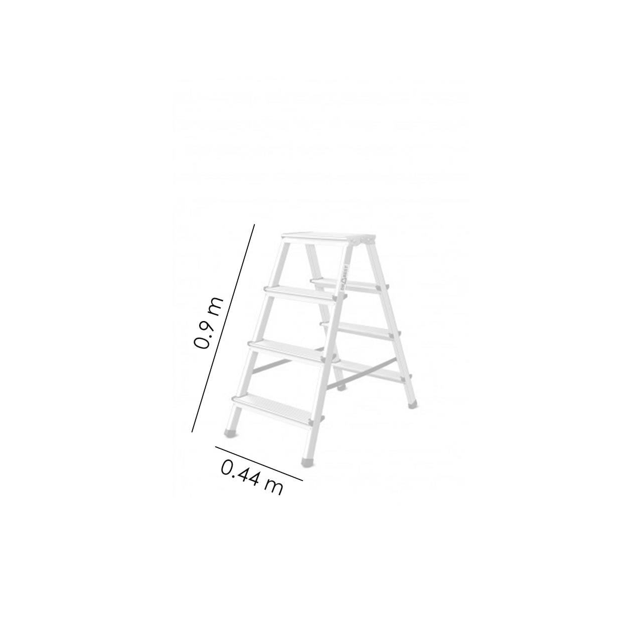 Алуминиева стълба Drabest, 2 секции, 3 стъпала, платформа, max 125 кг ...