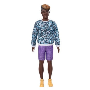 Papusa Barbie Fashionistas, baiat Ken afro cu par blond si bluza cu animal print, Sculpted Dreadlocks, 30 cm Papusa Barbie Fashionistas, baiat Ken afro cu par blond si bluza cu animal print, Sculpted Dreadlocks, 30 cm