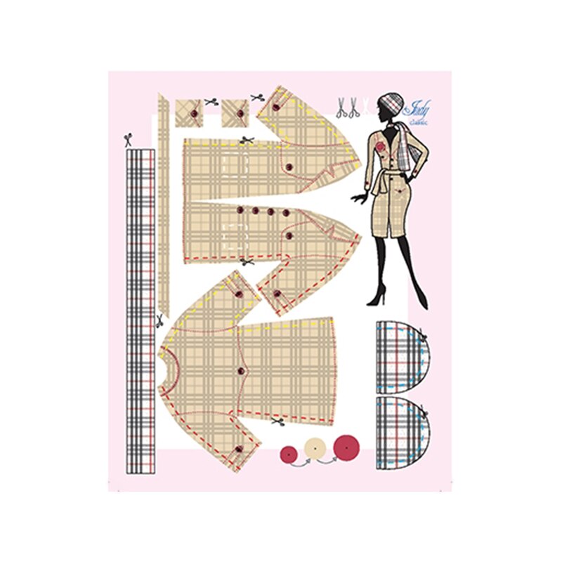 Set de croitorie hainute pentru papusi, Dress Your Doll, Couture Judy Classic