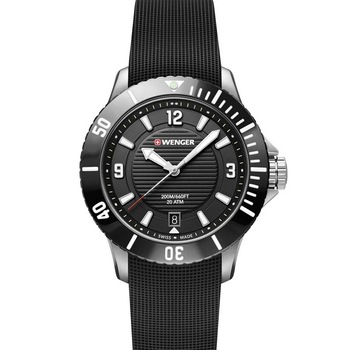 Ceas de dama Wenger 01.0621.110, Quartz, 36mm, 20ATM, Argintiu Ceas de dama Wenger 01.0621.110, Quartz, 36mm, 20ATM, Argintiu