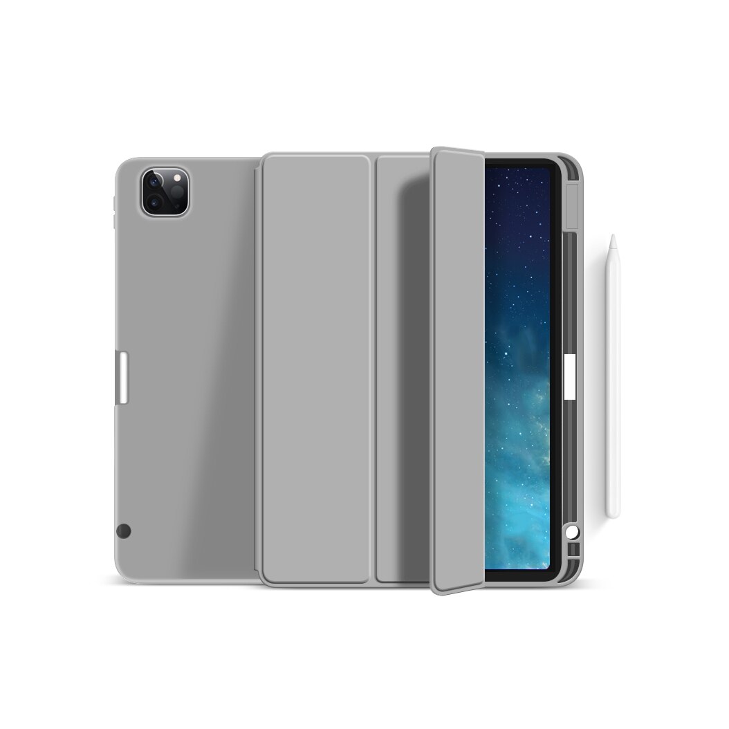 Husa Flip Magnetica cu suport Stylus Pen pentru iPad Pro 11 Inch 2020 Gri