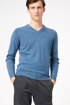 Marks & Spencer, Pulover cu decolteu in V, Albastru deschis, S Marks & Spencer, Pulover cu decolteu in V, Albastru deschis, S