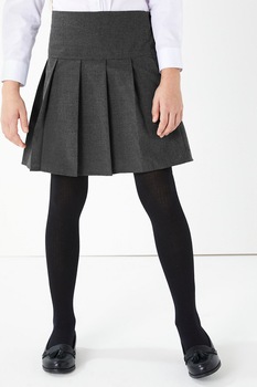 Marks & Spencer, Set de fuste plisate - 2 piese, Gri inchis melange Marks & Spencer, Set de fuste plisate - 2 piese, Gri inchis melange