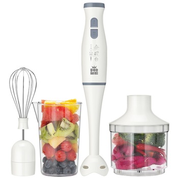 Set Blender de mana 4 in 1 ForMe, 200W, Batator 2 viteze, Cana de 500 ml, Tocator 50 ml, Alb Set Blender de mana 4 in 1 ForMe, 200W, Batator 2 viteze, Cana de 500 ml, Tocator 50 ml, Alb
