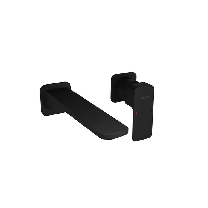 Sárgaréz kádcsaptelep matt fekete kerámiafejjel, 2 darabos, 1,4 x 14,6 cm