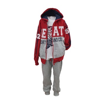 Trening model Beat, trei piese grena-gri, marime 140 cm, varsta 10 ani Trening model Beat, trei piese grena-gri, marime 140 cm, varsta 10 ani