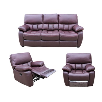Set Piele Naturala, Md.2757 B 326, Mobila Domnel, Canapea 3 locuri extensibila si 2 fotolii cu recliner manual Set Piele Naturala, Md.2757 B 326, Mobila Domnel, Canapea 3 locuri extensibila si 2 fotolii cu recliner manual