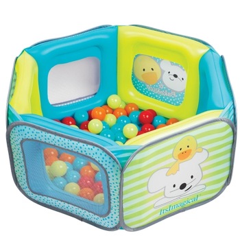 Parc de jocuri de gimnastica pentru bebelusi POOL BALLS AREA BBFITNESS, Imaginarium, cu 100 de bile colorate Parc de jocuri de gimnastica pentru bebelusi POOL BALLS AREA BBFITNESS, Imaginarium, cu 100 de bile colorate