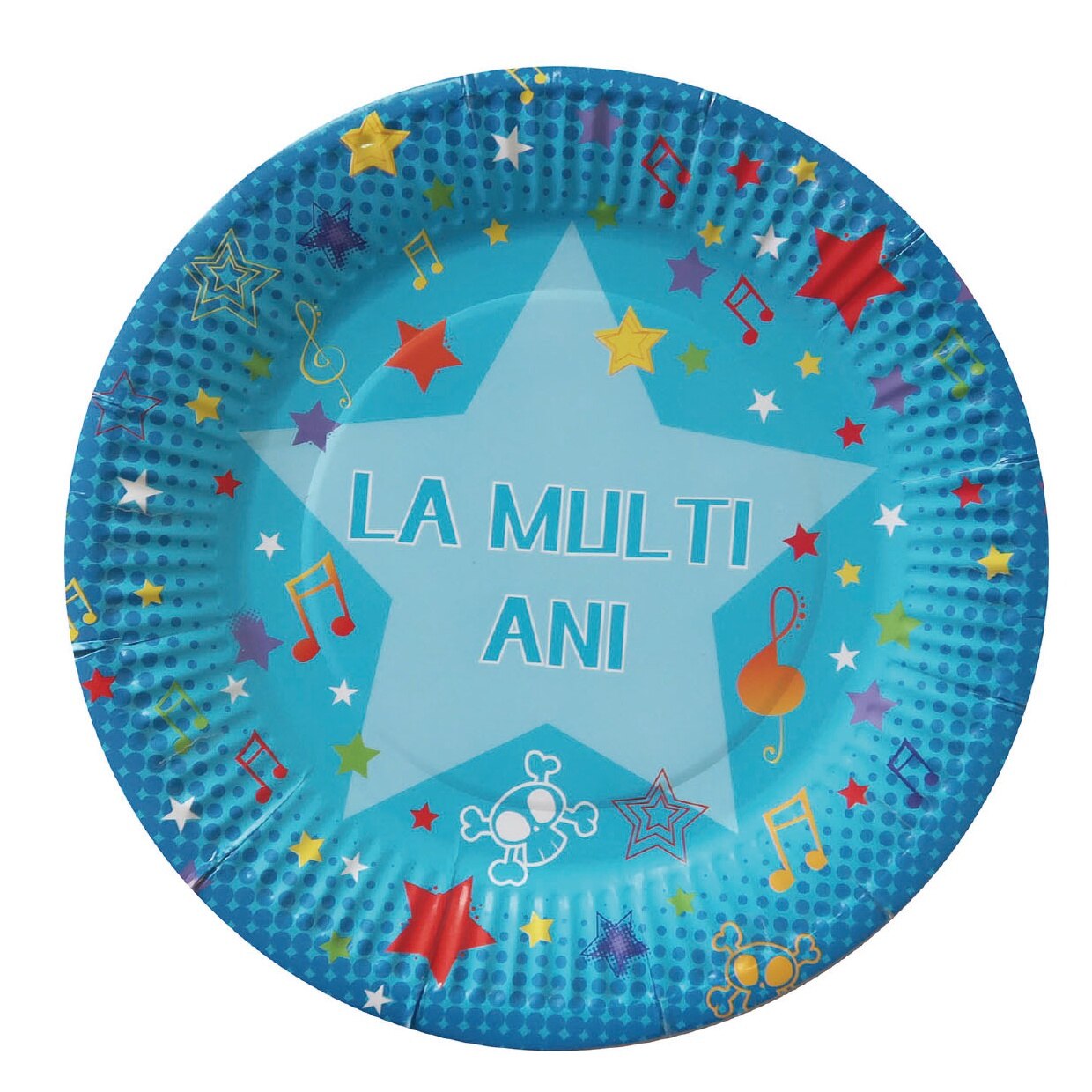 Set 8 farfurii din carton , Albastru ,18 cm