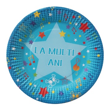 Set 8 farfurii din carton , Albastru ,18 cm Set 8 farfurii din carton , Albastru ,18 cm